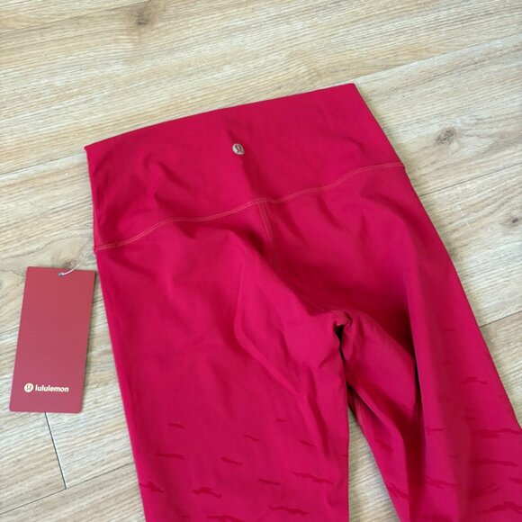 Lululemon Athletic Wunder Under HR Tight Yoga Pants 25” Dark Red NWT Sz 6 - Picture 5 of 9